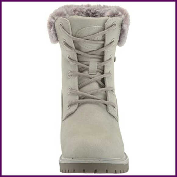 Women's Faux Fur Ankle Boots, Cushioned Insole, Lace Up, Synthetic Nubuck - Picture 3 of 7
